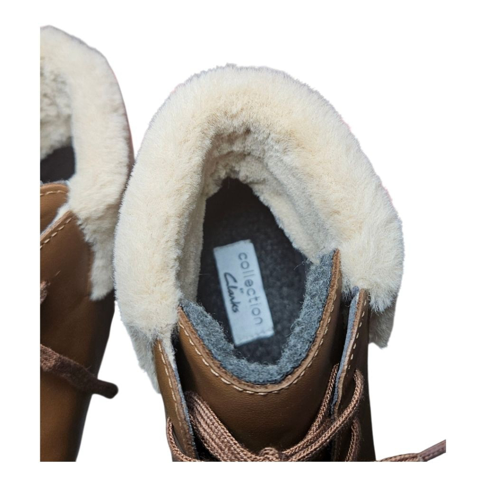 Clarks Brown Beige Fur Lined Winter Boots US Multiple Sizes - Picture 10 of 13